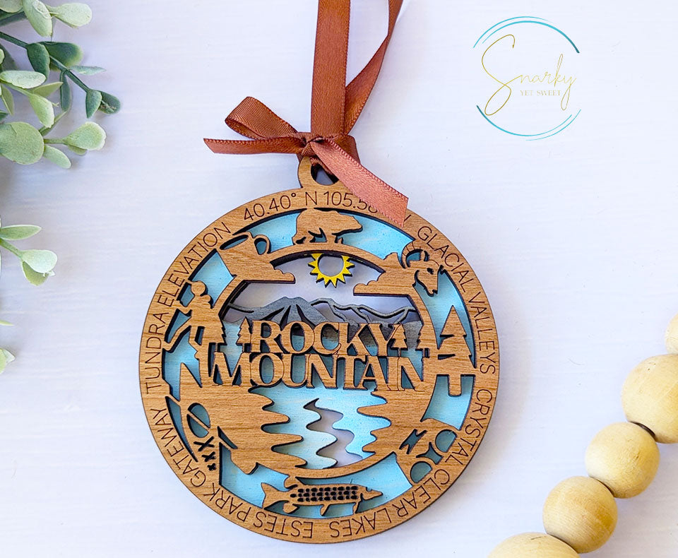 Rocky Mountain national park ornament, Rocky Mountain ornament, Rocky Mountain souvenir, national park gifts, national park ornament