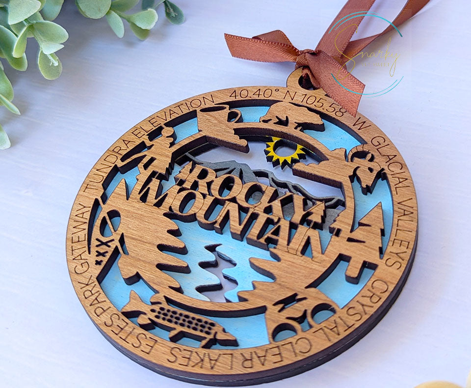 Rocky Mountain national park ornament, Rocky Mountain ornament, Rocky Mountain souvenir, national park gifts, national park ornament