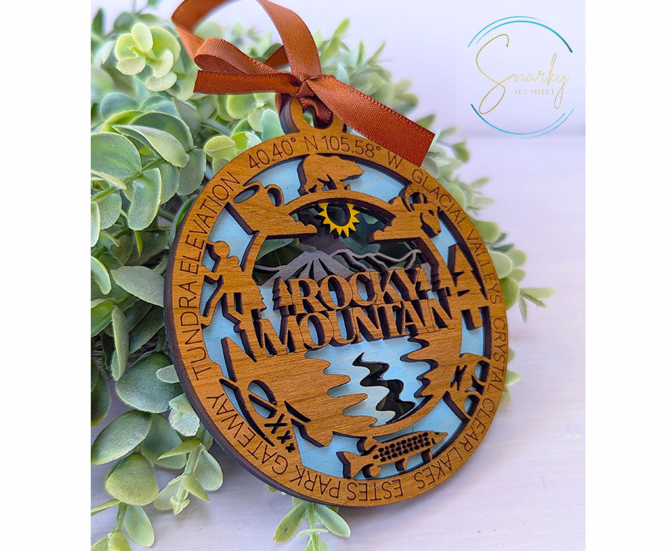 Rocky Mountain national park ornament, Rocky Mountain ornament, Rocky Mountain souvenir, national park gifts, national park ornament
