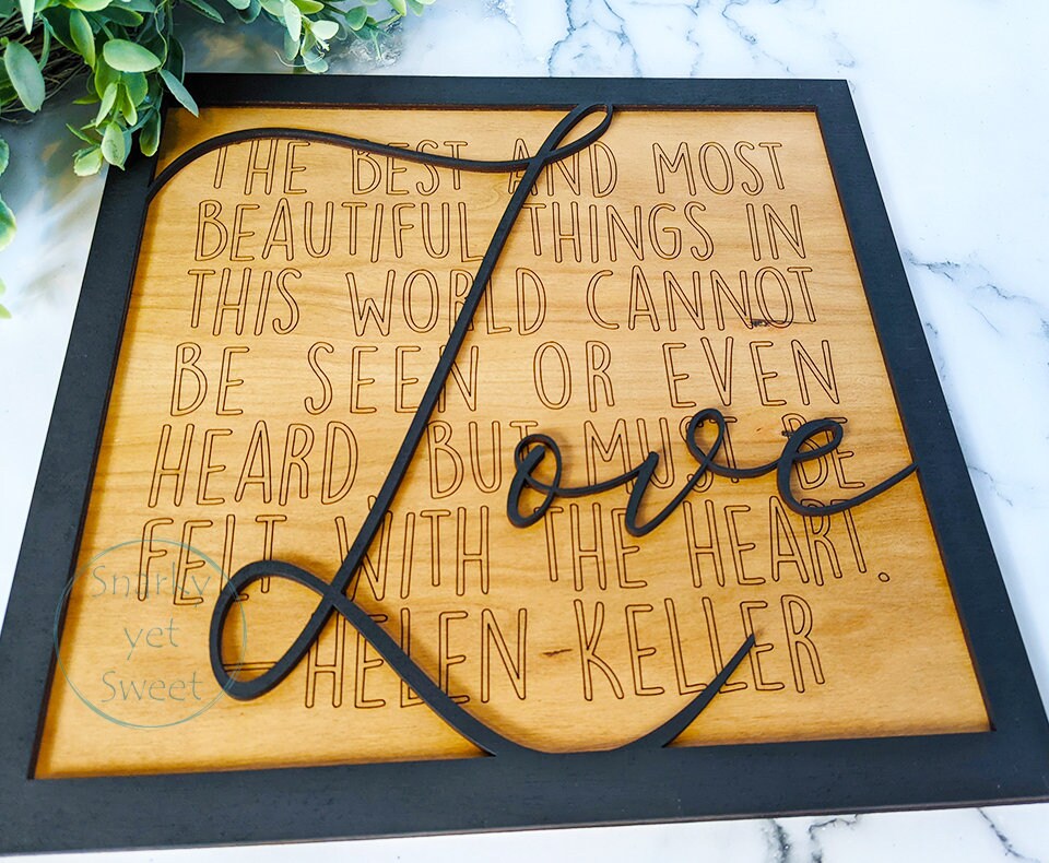 Love Layered Wood Engraved Sign, Housewarming Gift, Home Decor