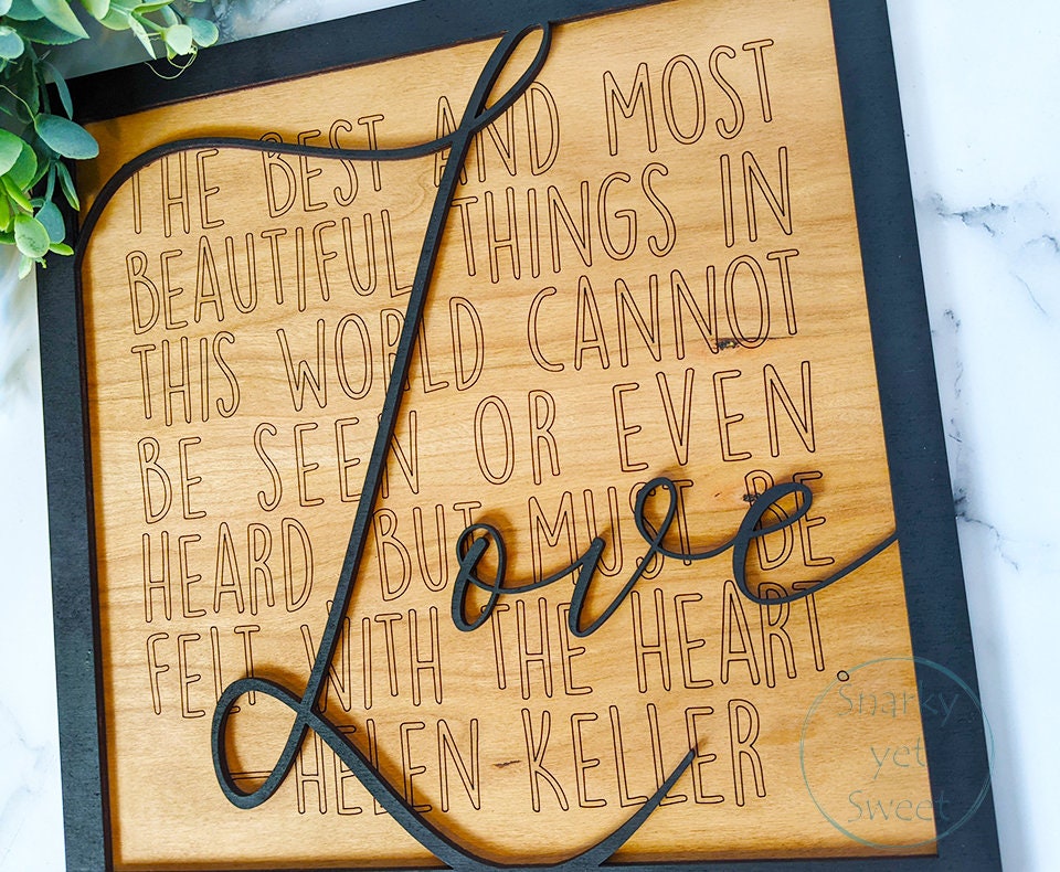 Love Layered Wood Engraved Sign, Housewarming Gift, Home Decor